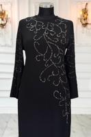 Vêtements hijab NOIR ROBE DE SOIRÉE GRANDE TAILLE T 3231