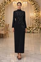 Vêtements hijab NOIR ROBE DE SOIRÉE GRANDE TAILLE T 3231