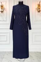 Hijab clothing NAVY BLUE PLUS SIZE EVENING DRESS T 3231