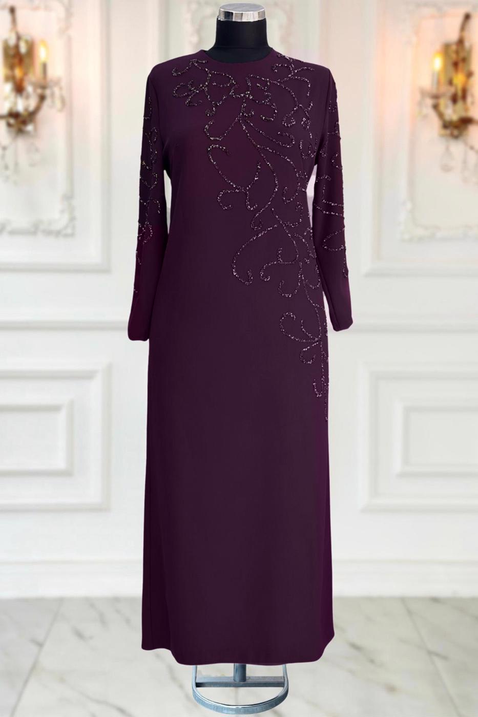 Hijab clothing PLUM PLUS SIZE EVENING DRESS T 3231