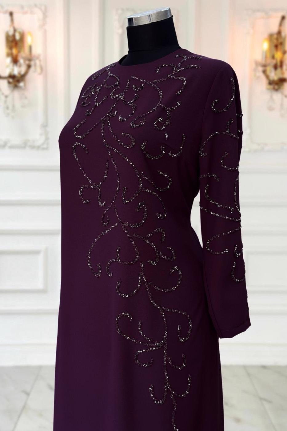Hijab clothing PLUM PLUS SIZE EVENING DRESS T 3231
