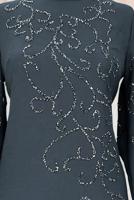 Tesettür giyim GRİ TAŞLI BÜYÜK BEDEN ABİYE ELBİSE T 3231