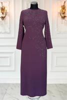Hijab clothing PURPLE PLUS SIZE EVENING DRESS T 3231