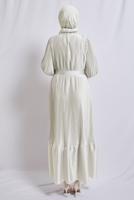 Vêtements hijab BEIGE ROBE DE SOIRÉE CEINTURE T 3534