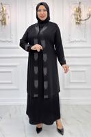 Hijab clothing BLACK EVENING DRESS WITH GEM T 3721