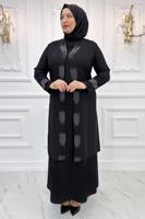 Hijab clothing BLACK EVENING DRESS WITH GEM T 3721