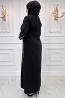 Hijab clothing BLACK EVENING DRESS WITH GEM T 3721