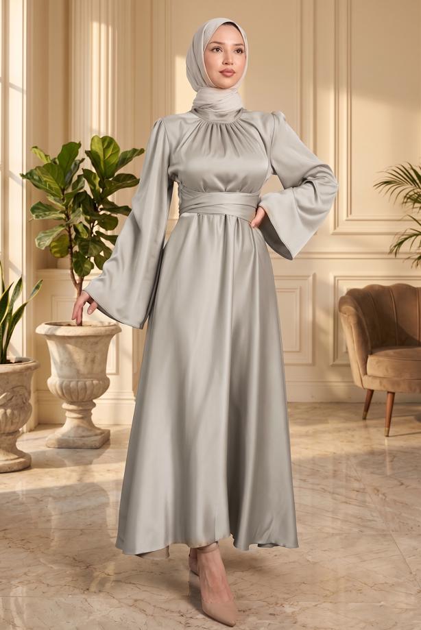BELTED MODEST EVENING DRESS | TRENDTESETTR