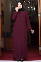 Vêtements hijab ROUGE BORDEAUX ROBE DE SOIRÉE GRANDE TAILLE T 5033