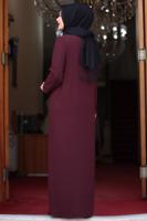 Vêtements hijab ROUGE BORDEAUX ROBE DE SOIRÉE GRANDE TAILLE T 5033