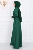 Hijab clothing GREEN GEM DETAILED EVENING DRESS T 7853