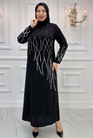 Vêtements hijab NOIR ROBE DE SOIRÉE GRANDE TAILLE T 8031