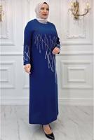 Vêtements hijab BLEU MARINE ROBE DE SOIRÉE GRANDE TAILLE T 8031