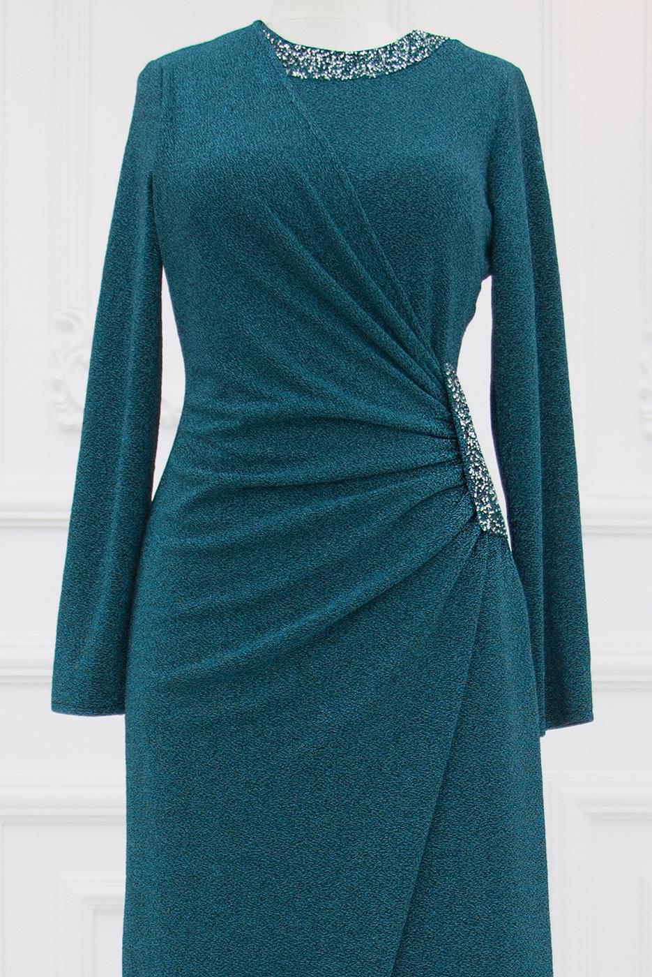 Vêtements hijab BLEU ROBE DE SOIRÉE AVEC GEMME T 9653