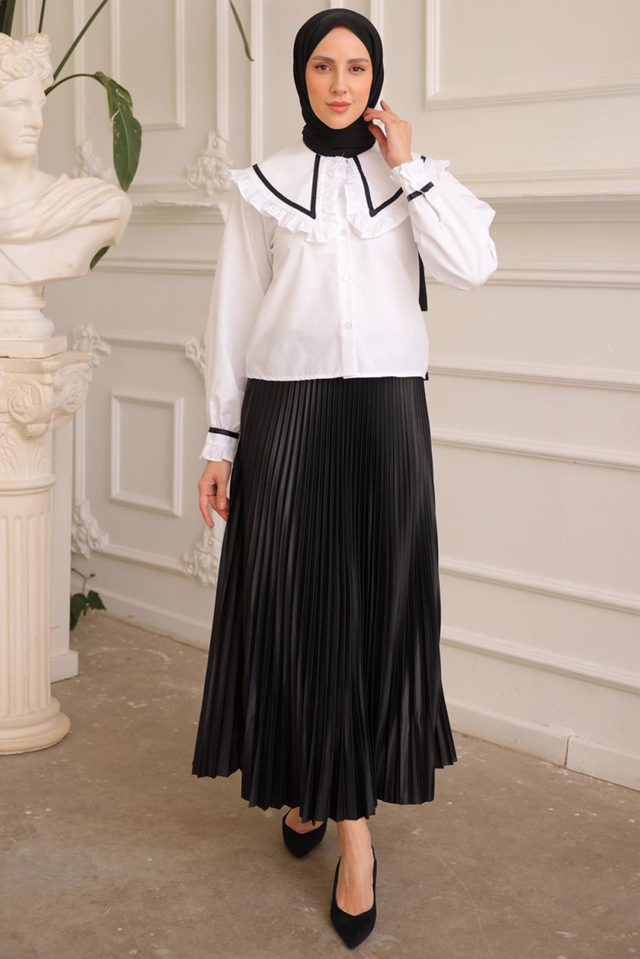 Hijab clothing CREAM PETER PAN COLLAR BLOUSE T 6602