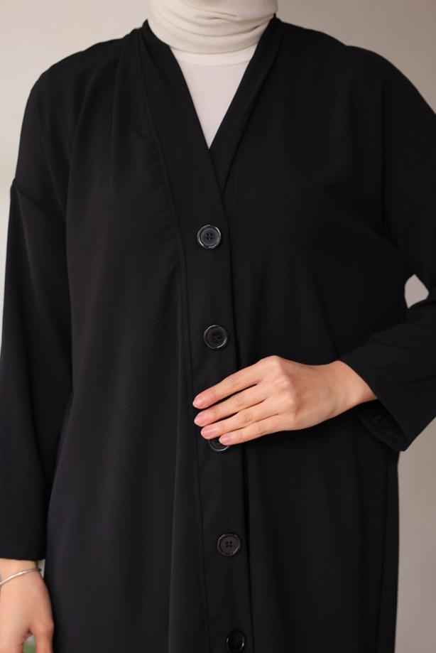 Vêtements hijab NOIR VESTE LONGUE T 1453 - TRENDTESETTÜR