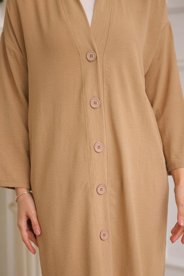 Vêtements hijab BRUN VESTE LONGUE T 1453 - TRENDTESETTÜR