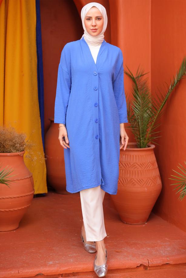 Vêtements hijab BLEU MARINE VESTE LONGUE T 1453 - TRENDTESETTÜR