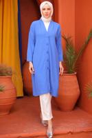 Tesettür giyim LACİVERT UZUN CEKET T 1453