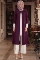 Vêtements hijab PRUNE VESTE AVEC GEMME T 1801