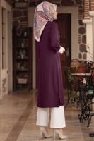 Vêtements hijab PRUNE VESTE AVEC GEMME T 1801