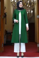 Vêtements hijab VERT VESTE AVEC GEMME T 1801