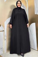 Tesettür giyim SİYAH FERMUARLI NAMAZ ELBİSESİ T 7583