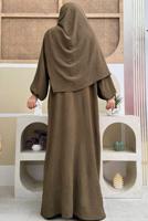 Hijab clothing BROWN ZIPPERED PRAYER DRESS T 7583