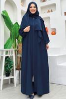 Vêtements hijab BLEU MARINE ROBE DE PRIÈRE ZIPPÉE T 7583