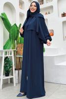 Vêtements hijab BLEU MARINE ROBE DE PRIÈRE ZIPPÉE T 7583