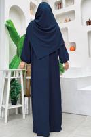 Vêtements hijab BLEU MARINE ROBE DE PRIÈRE ZIPPÉE T 7583