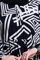 Vêtements hijab NOIR ROBE EN VISCOSE À MOTIFS T 1347