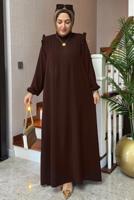 Vêtements hijab BRUN ROBE DÉTAILLÉE À VOLANTS T 2017