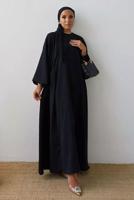 Tesettür giyim SİYAH SALAŞ ELBİSE T 2105