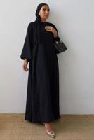 Tesettür giyim SİYAH SALAŞ ELBİSE T 2105