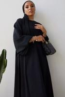 Tesettür giyim SİYAH SALAŞ ELBİSE T 2105