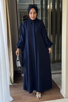 Vêtements hijab BLEU MARINE ROBE DÉTAIL BOUTONS T 2322