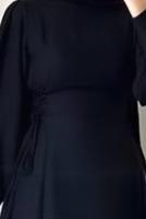 Tesettür giyim SİYAH BAĞCIK DETAYLI ELBİSE T 2695