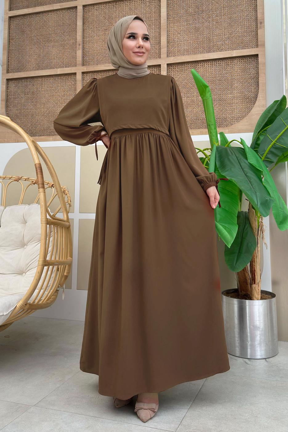 Vêtements hijab VISON ROBE À LACETS EN COTON T 3006