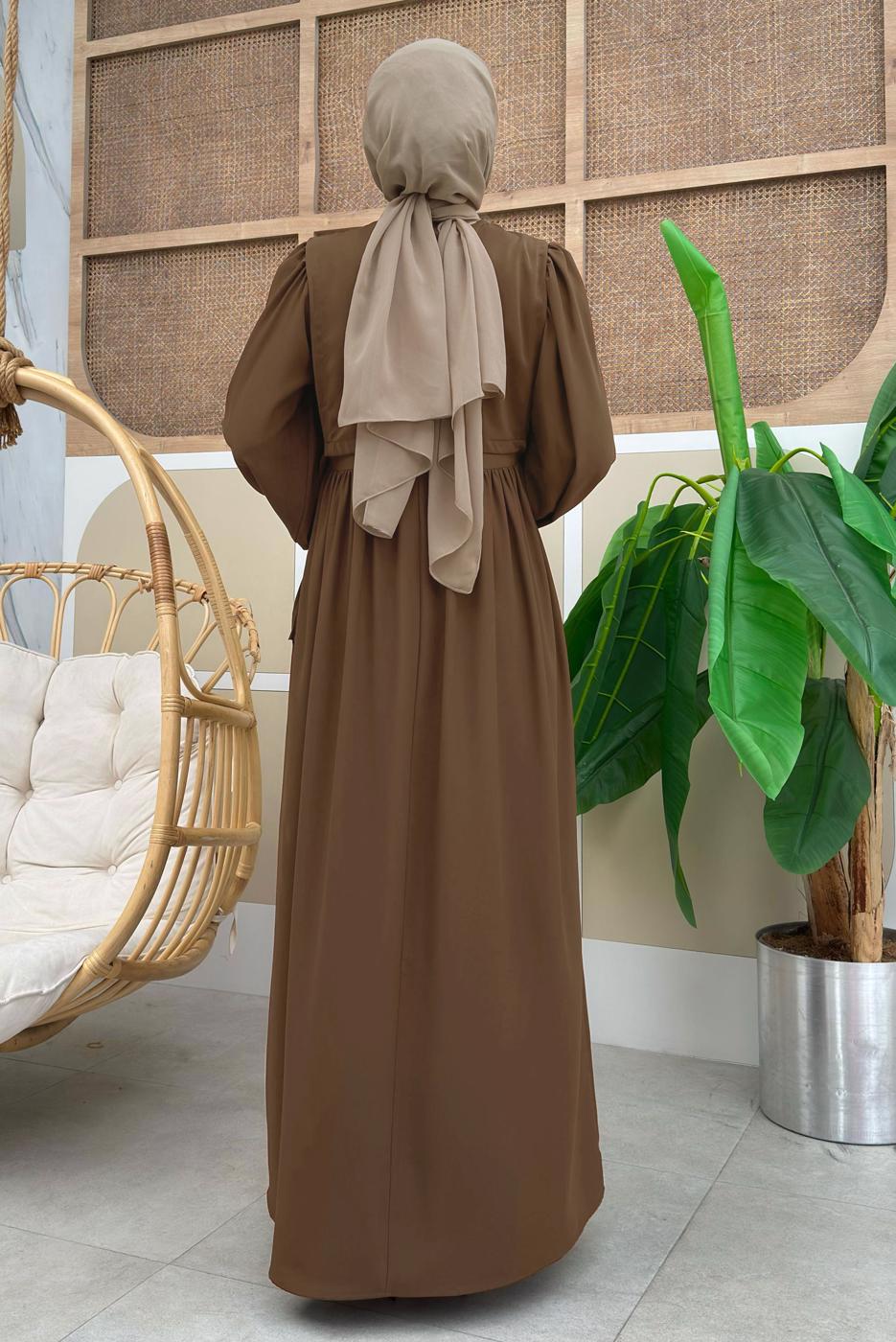Vêtements hijab VISON ROBE À LACETS EN COTON T 3006