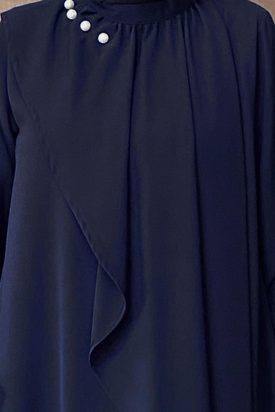 Vêtements hijab BLEU MARINE ROBE DÉTAILLÉE EN PERLES T 3516