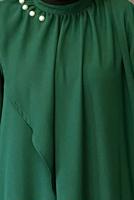 Tesettür giyim YEŞİL İNCİ DETAYLI KREP ELBİSE T 3516