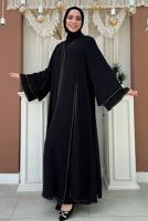 Vêtements hijab NOIR COSTUME AVEC DÉTAIL DE BIJOUX T 3783