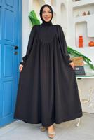 Tesettür giyim SİYAH SALAŞ ELBİSE T 4006
