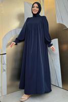 Tesettür giyim LACİVERT SALAŞ ELBİSE T 4006