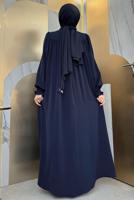 Tesettür giyim LACİVERT SALAŞ ELBİSE T 4006