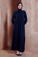 Tesettür giyim LACİVERT SALAŞ TESETTÜR ELBİSE T 4531