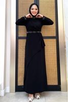 Tesettür giyim SİYAH TAŞ DETAYLI ELBİSE T 4783