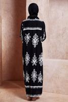 Vêtements hijab CRÈME ROBE MODESTE À MOTIFS T 5232