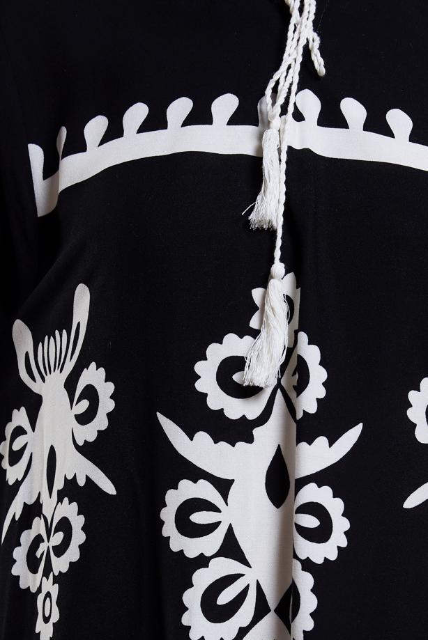 Vêtements hijab CRÈME ROBE MODESTE À MOTIFS T 5232 - TRENDTESETTÜR